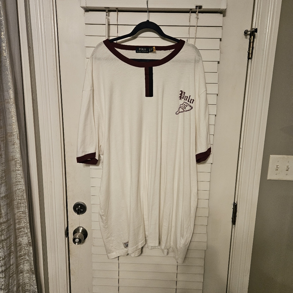 Polo White and Burgundy Shirt